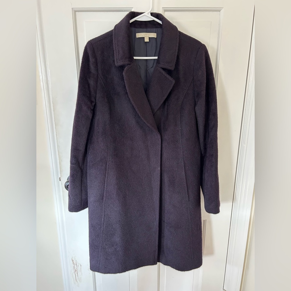ANDEAN SURI ALPACA WOOL DARK PURPLE COAT SIZE 8